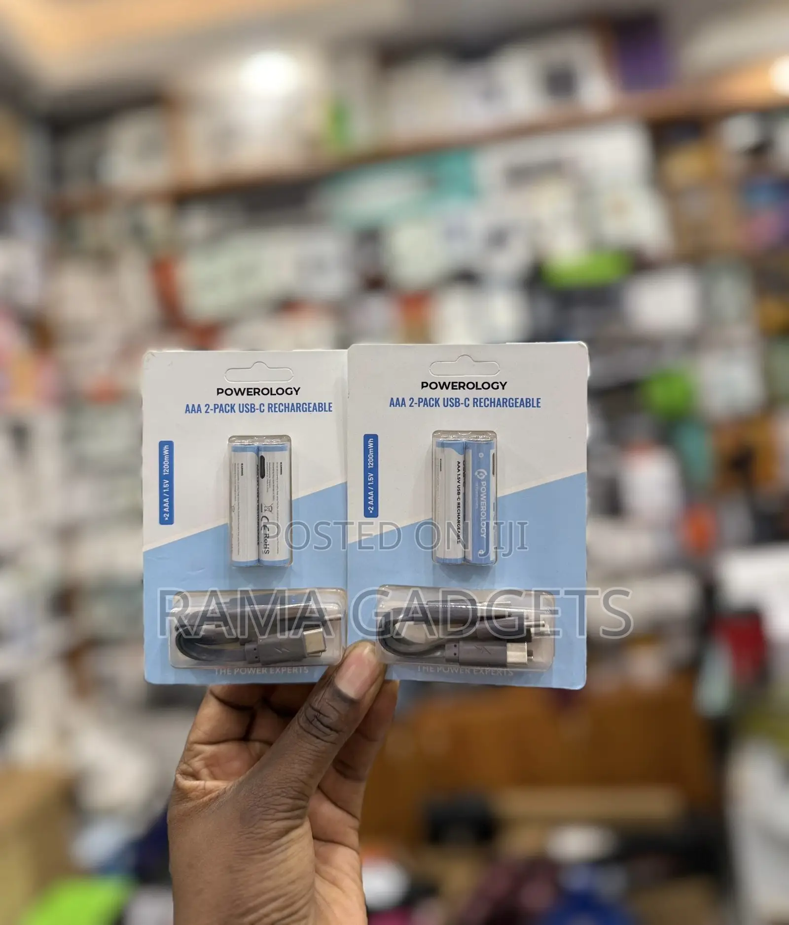 Powerology Aaa Usb-C Rechargeable Batteries.