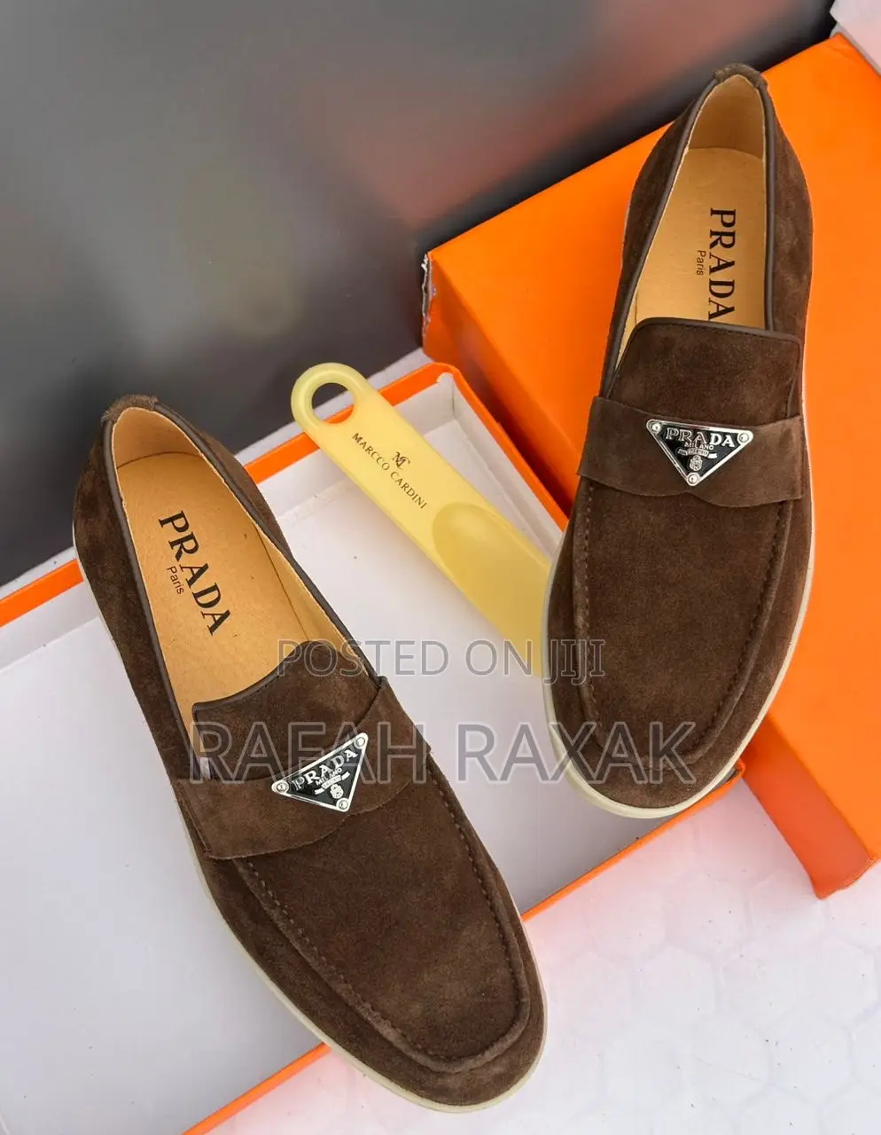 Original Super Classic Men’S Coffee Brown Prada Suede Leather Loafers