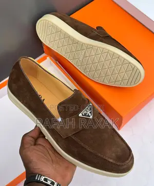 Original Super Classic Men’S Coffee Brown Prada Suede Leather Loafers