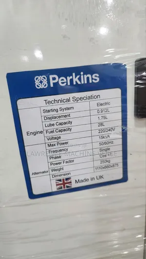 Water Cooled Diesel Generator 15kva Perkins Single Phase