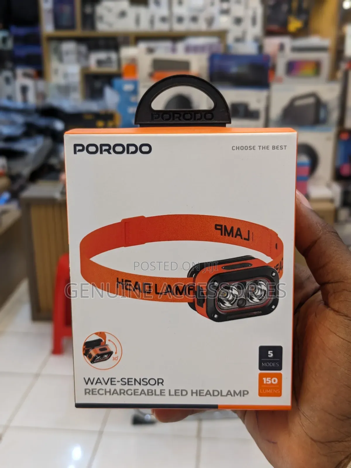 Porodo Wave-Sensor Rechargeable Led Headlamp
