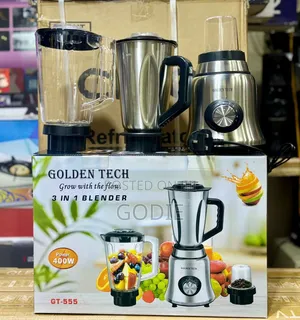 Golden Tech 3-in-1 Blender, Stainless Steel Kitchen Appliance