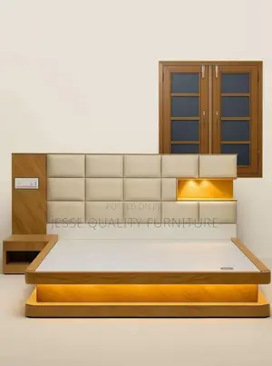 Luxurious White Fabric Bed