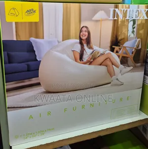 Inflatable Chair With Air Pump, Flocked PVC Blow Up Couch Chaise Sofa