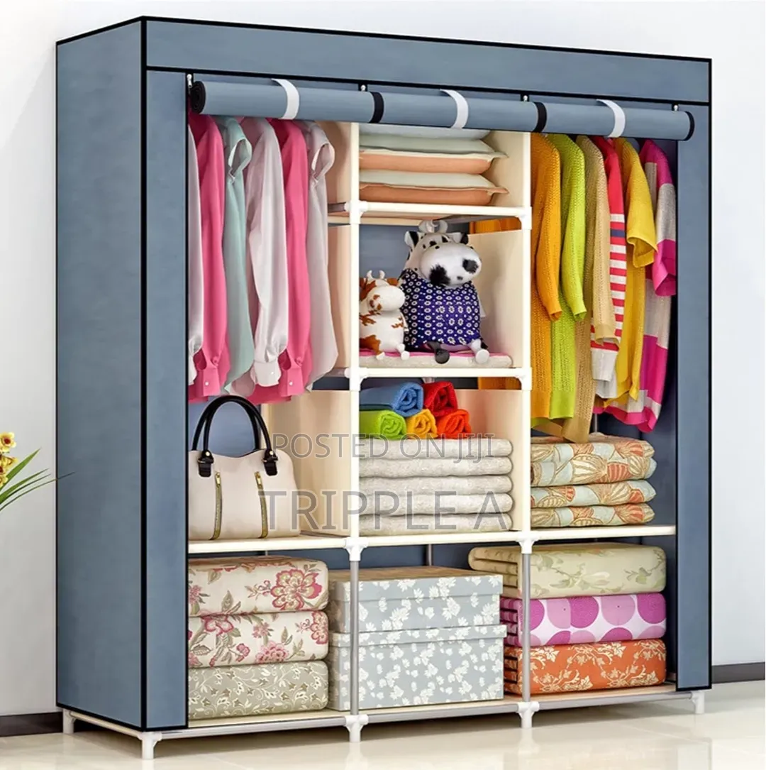 Generic Strong Portable Metallic 3 Colum Wardrobe