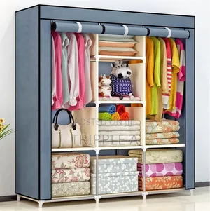 Generic Strong Portable Metallic 3 Colum Wardrobe