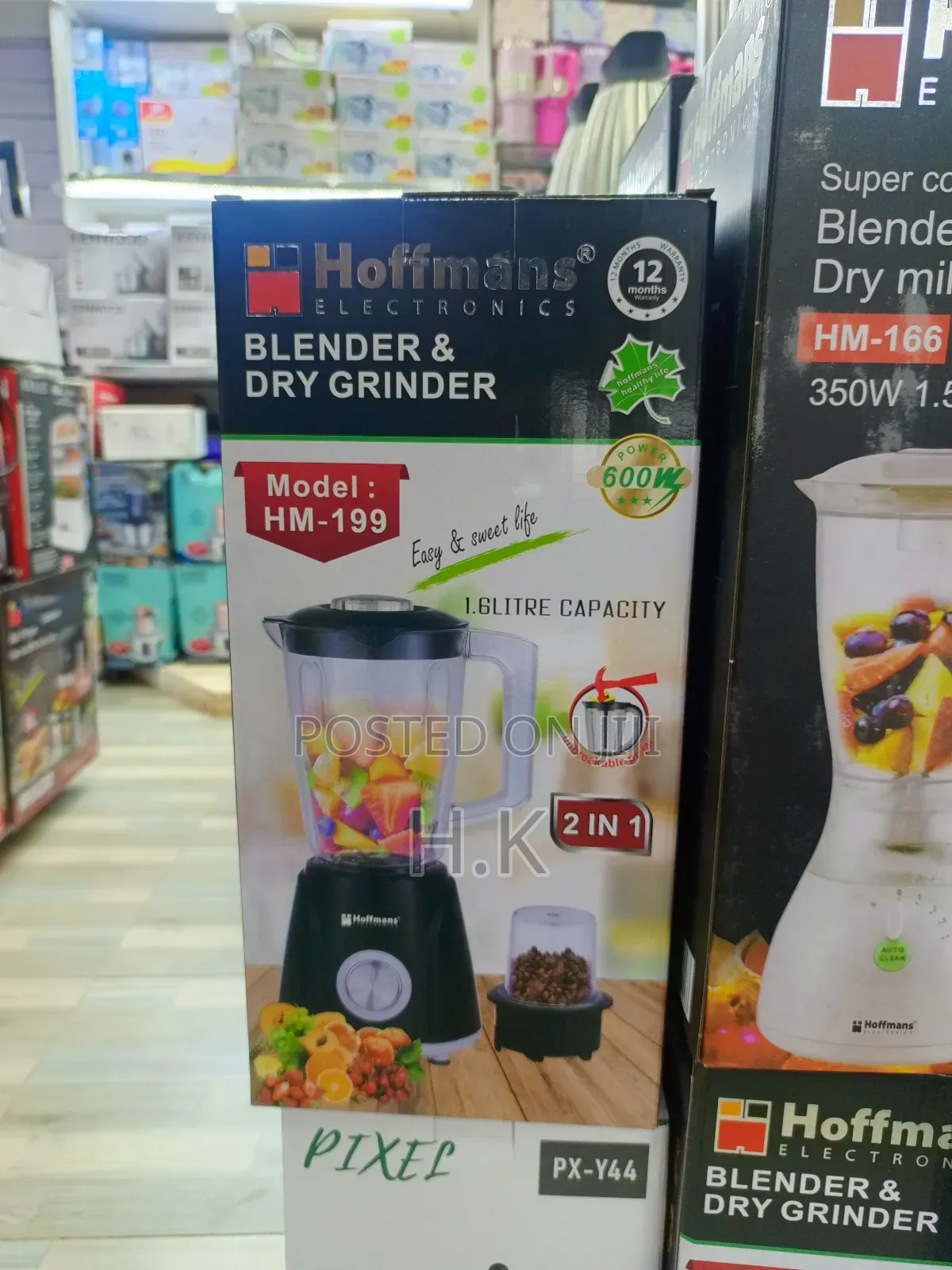 Hoffmans Hm-199 Blender Dry Grinder, a 2-in-1 Kitchen Appliance.