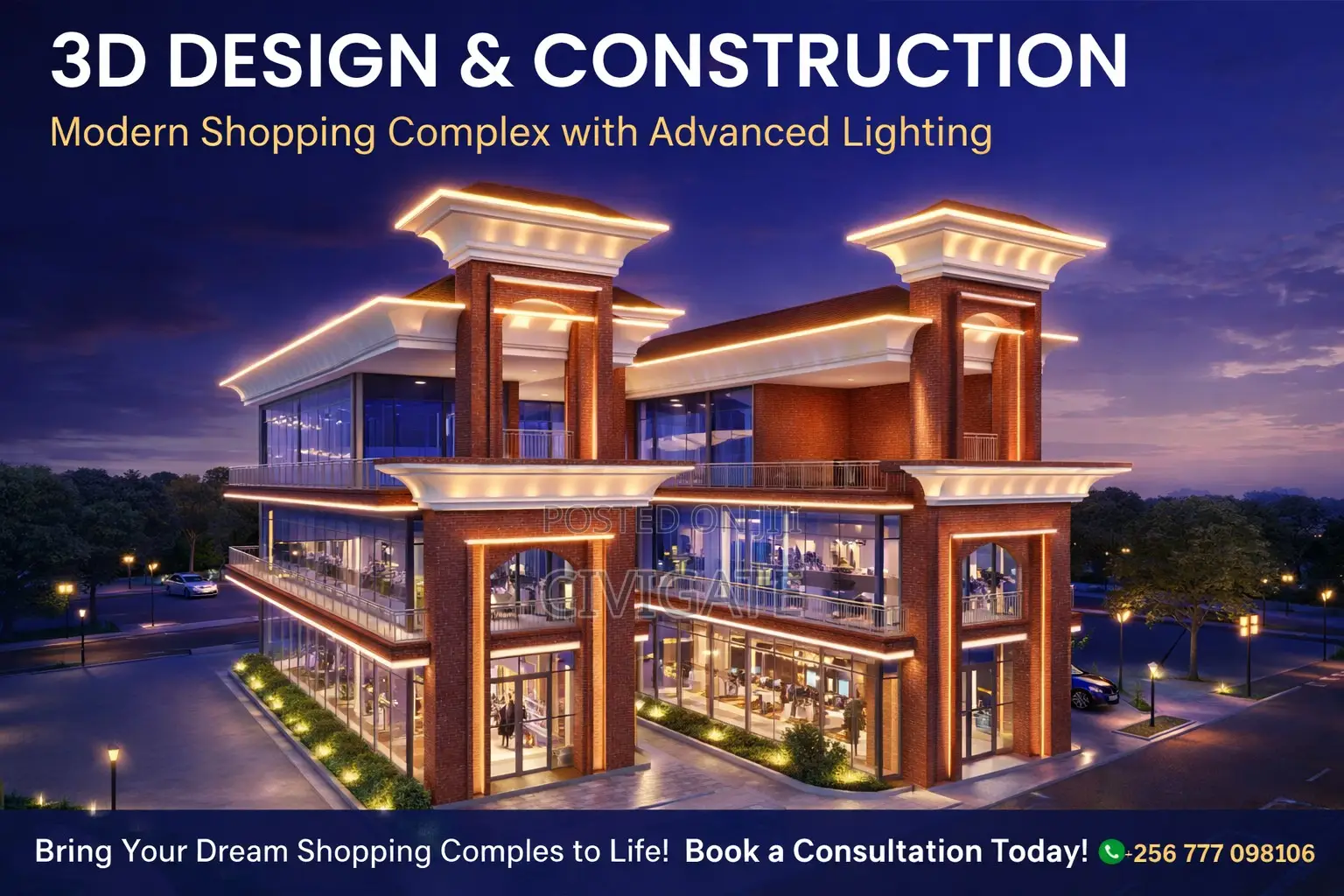 Modern Shopping Complex — 3d Design + Construction Package”