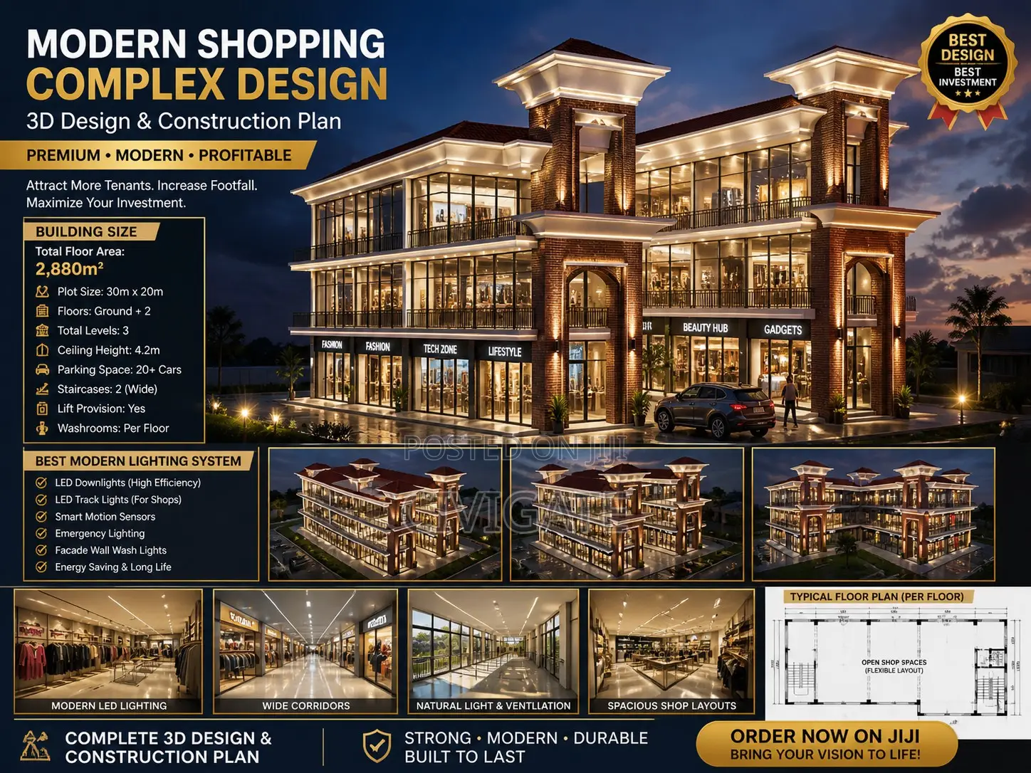 Modern Shopping Complex — 3d Design + Construction Package”