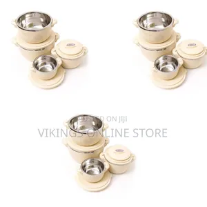 Hot Pot 4pc Thermo Insulated Food Warmer Hot Pots Serving Dishes-Cream