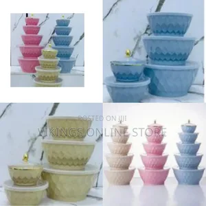 Salad Bowl Set With Lid, 5-Piece Plastic Mixing Bowl, Stackable Mixing