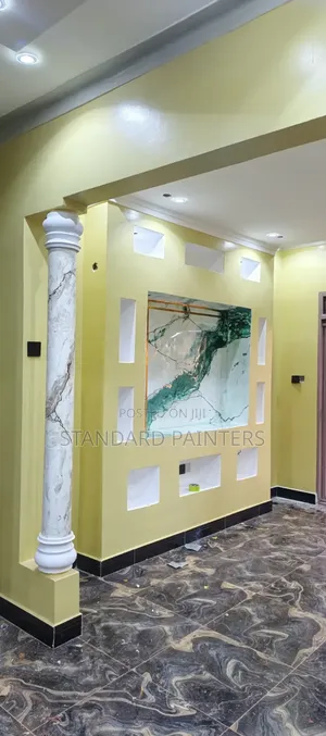 Interior Silk Painting and Tv Unit Italian Stucco Designing