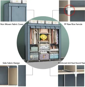 Durable Trendy 3 Colums Wardrobe