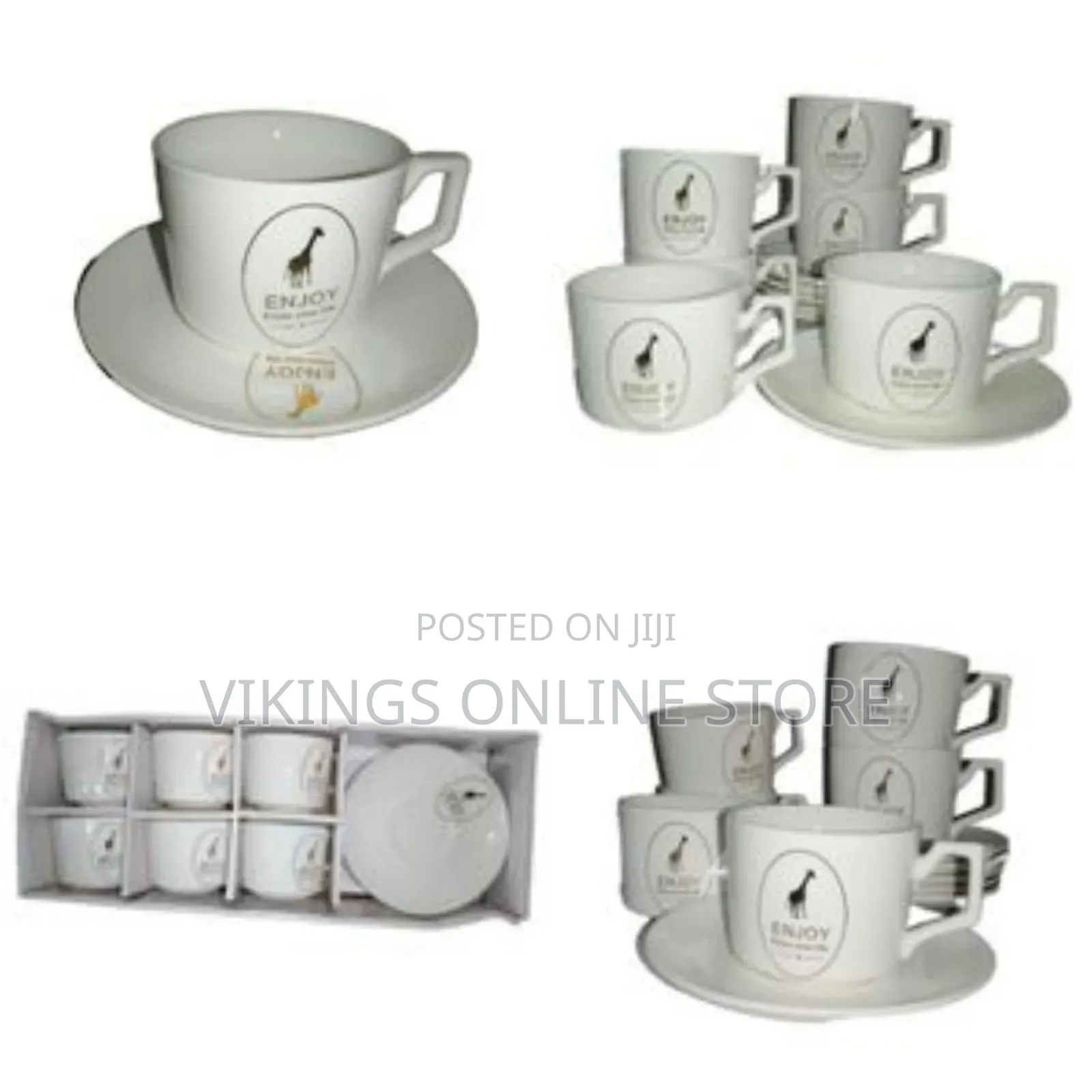 Restaurants and Office 6 Piece Tea Coffee Cups and 6 Saucers -White