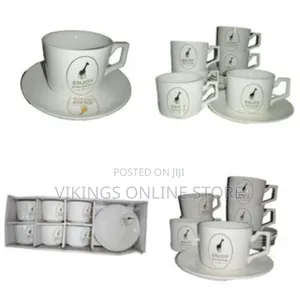 Restaurants and Office 6 Piece Tea Coffee Cups and 6 Saucers -White