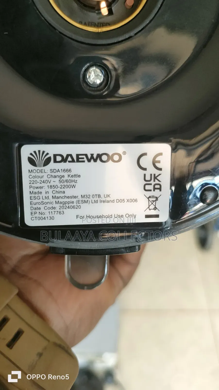 Uk Used Daewoo 2200w 1.7l Electric Kettle in Black.