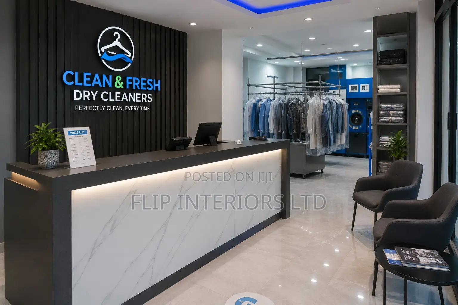 Modern Dry Cleaning Shop Interior Design Services
