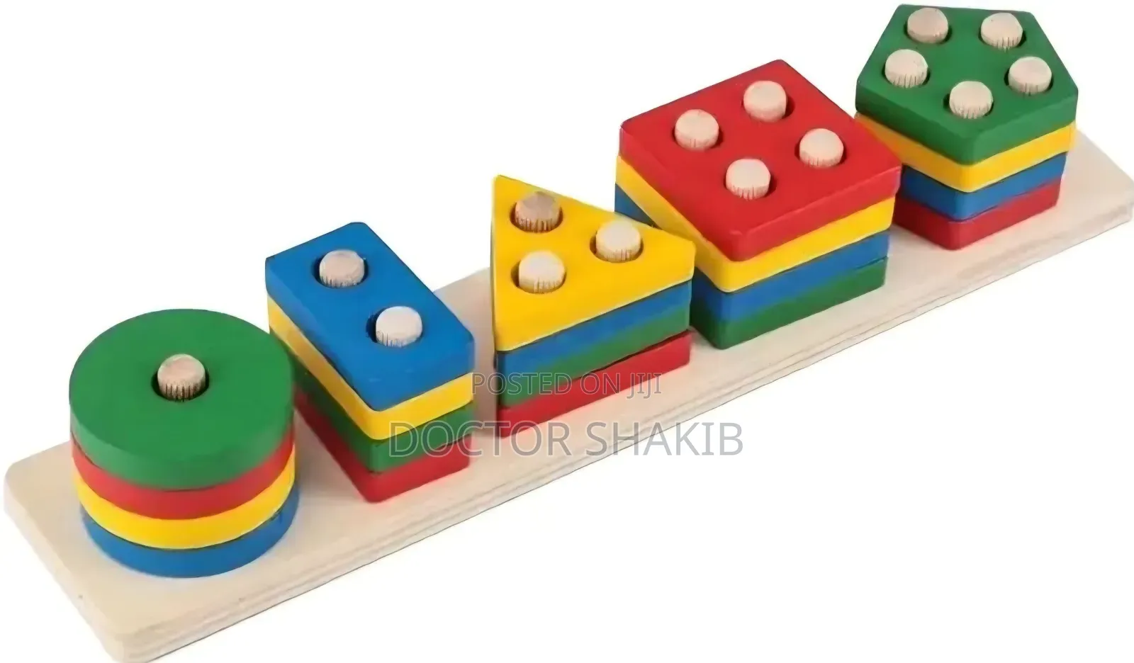 Kids Wooden Shape Sorter and Stacking Toy