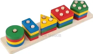 Kids Wooden Shape Sorter and Stacking Toy