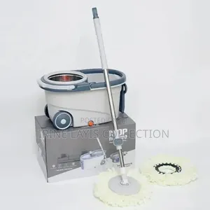 Mop Maestro Spin Mop Set With a Bucket and Microfiber Heads.