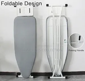 Portable Foldable Ironing Board With a Metal Iron Rest