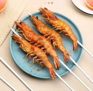 10pcs Flat Stainless Steel Kabob Skewers