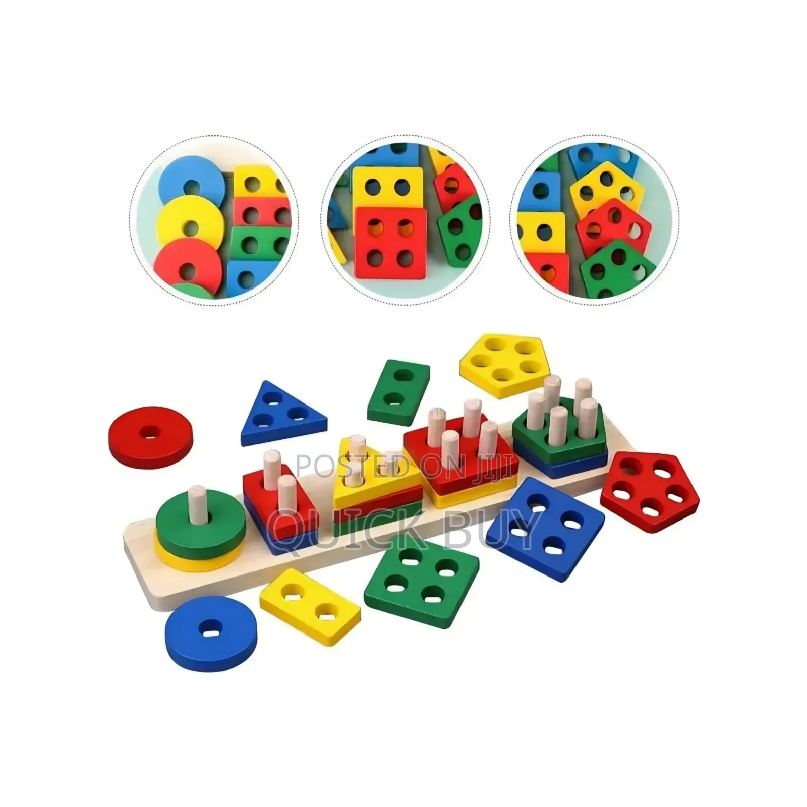 Kids Wooden Shape Sorter and Stacking Toy