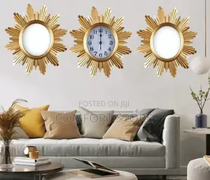 Modern Contemporary Wall Clock Set Plastic Photo Frame