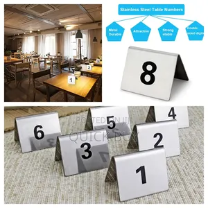 1-12 Stainless Steel Table Number Tent Set