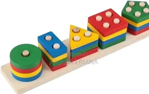 Kids Wooden Shape Sorter and Stacking Toy