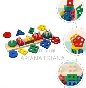 Kids Wooden Shape Sorter and Stacking Toy