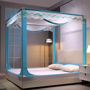 6x6 Tent Square Mosquito Net - Blue/ White