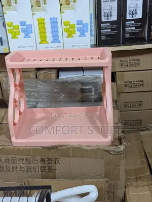 Pink and White Kitchen Spice Rack
