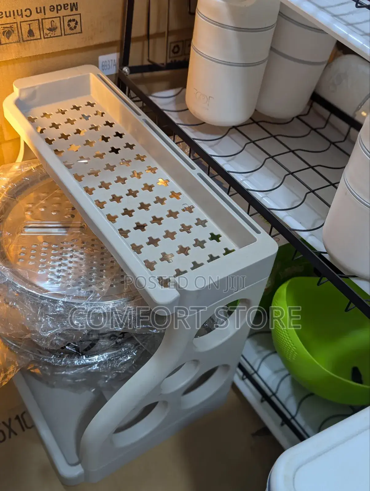 Pink and White Kitchen Spice Rack