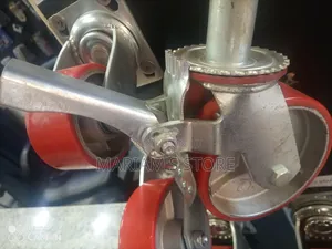 Red Polyurethane Scaffolding Caster Wheels With Locking Brakes. ]