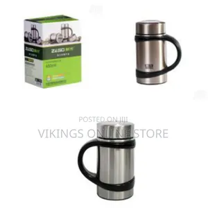 Stainless Steel Hot Cold Travel Mug Vacuum Cup, 480ml, Silver