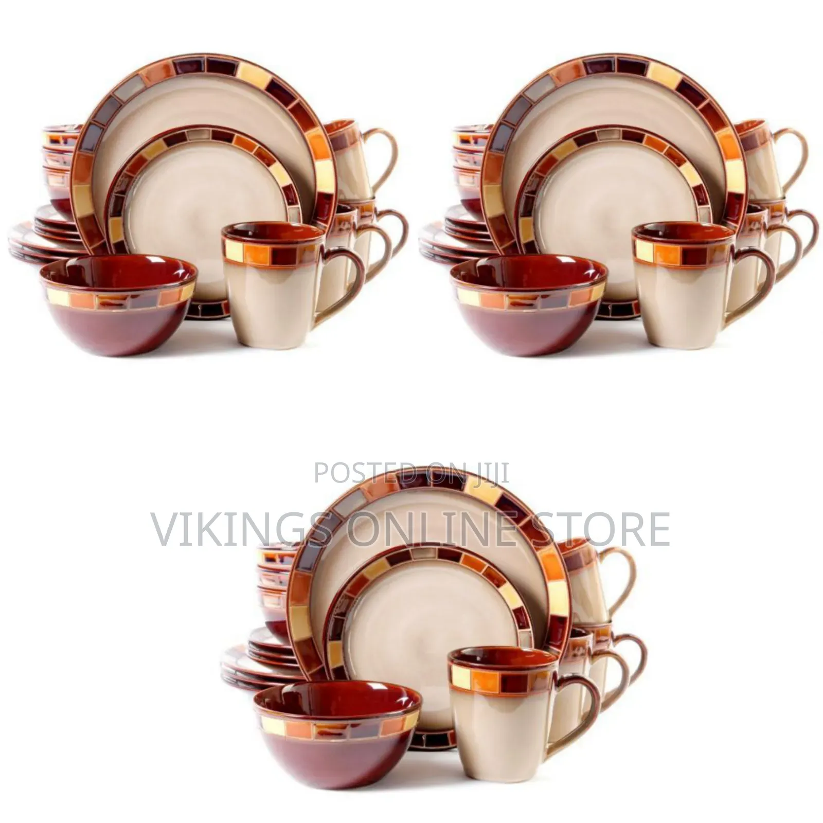 Other 24 Piece Round Dinner Set - Brown