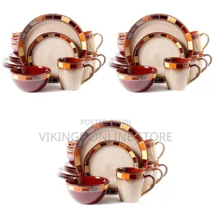 Other 24 Piece Round Dinner Set - Brown