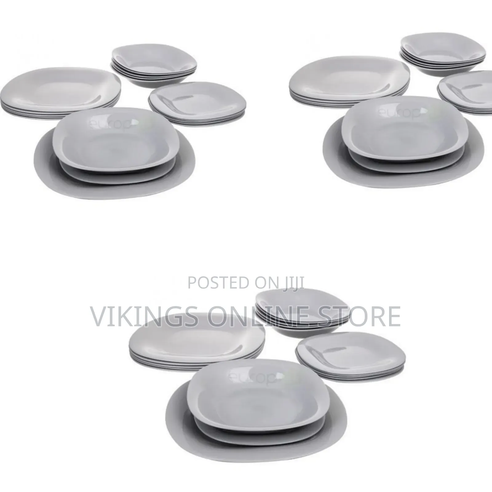 Luminarc 18piece Luminarc Plates,Side Plates and Bowls Dinner Set-Grey