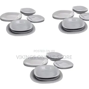 Luminarc 18piece Luminarc Plates,Side Plates and Bowls Dinner Set-Grey