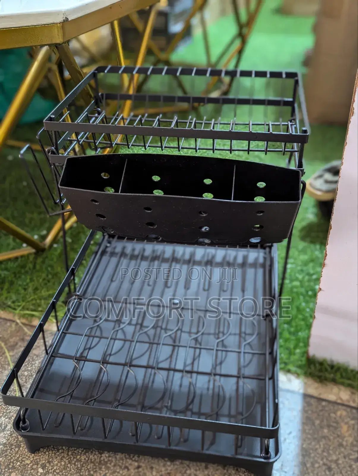 2 Section Kitchen Utensils Draining Rack