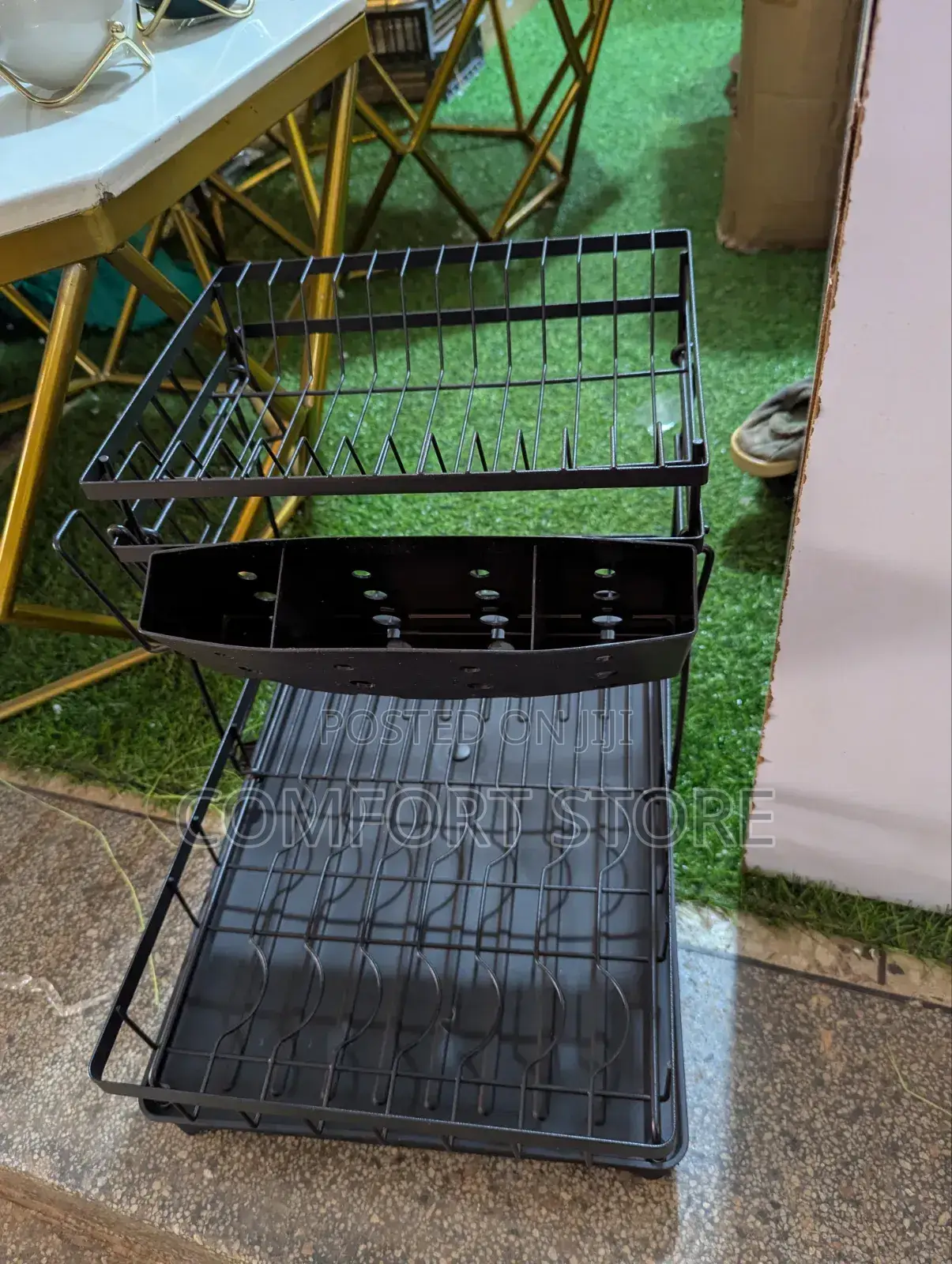 2 Section Kitchen Utensils Draining Rack