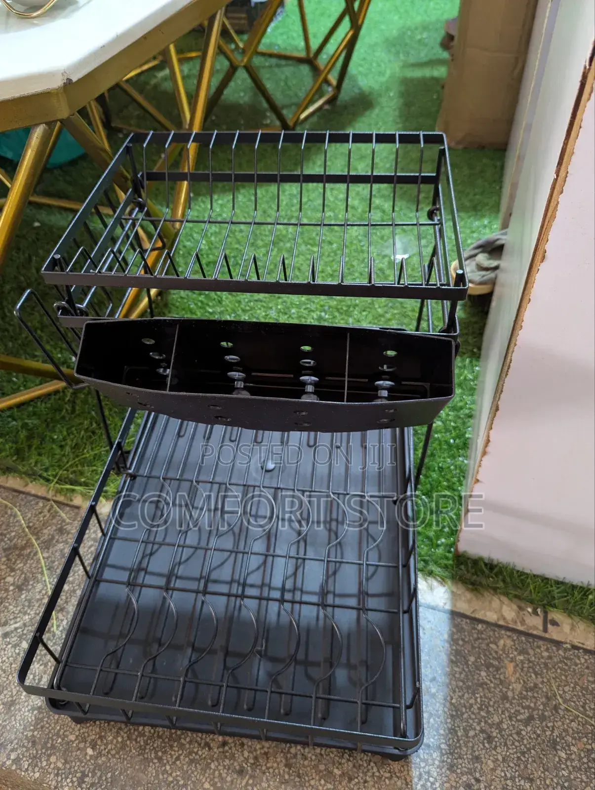 2 Section Kitchen Utensils Draining Rack