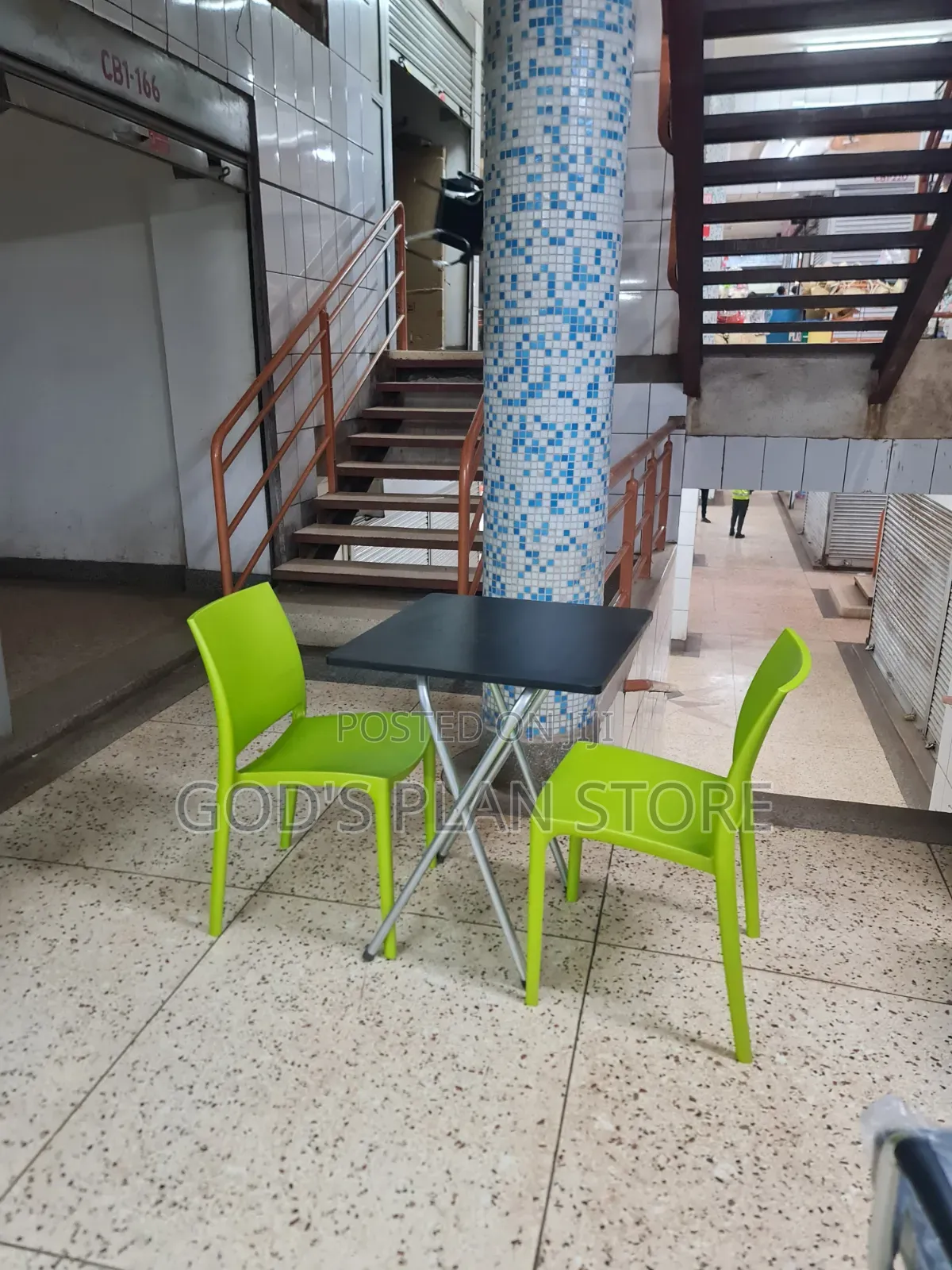 2 Dining Plastic Chairs and Foldable Table Set