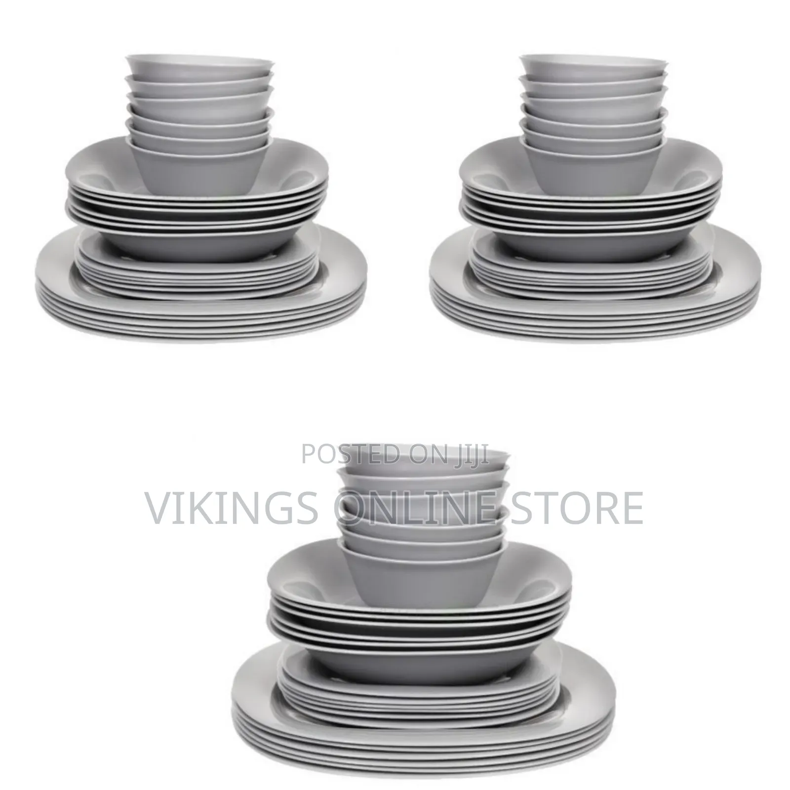 Luminarc 24piece Luminarc Plates,Side Plates and Bowls Dinner Set-Grey