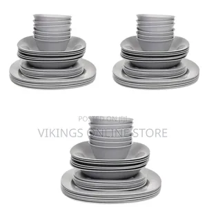Luminarc 24piece Luminarc Plates,Side Plates and Bowls Dinner Set-Grey
