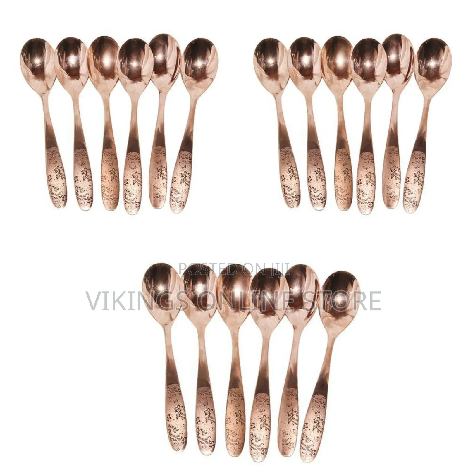 Tea Spoons, 6pcs - Copper