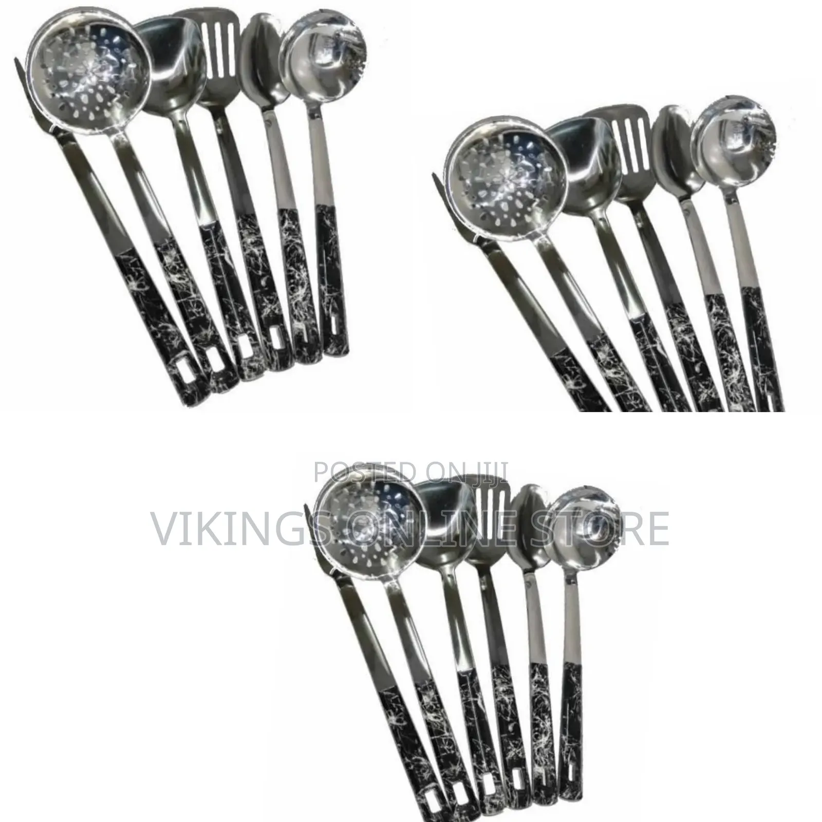 6pieces of Kitchen Tool Food Serving Utensil Spoons Cutlery Set-Silver
