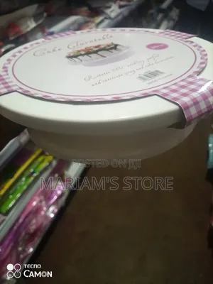 28cm White Plastic Rotating Cake Turntable.
