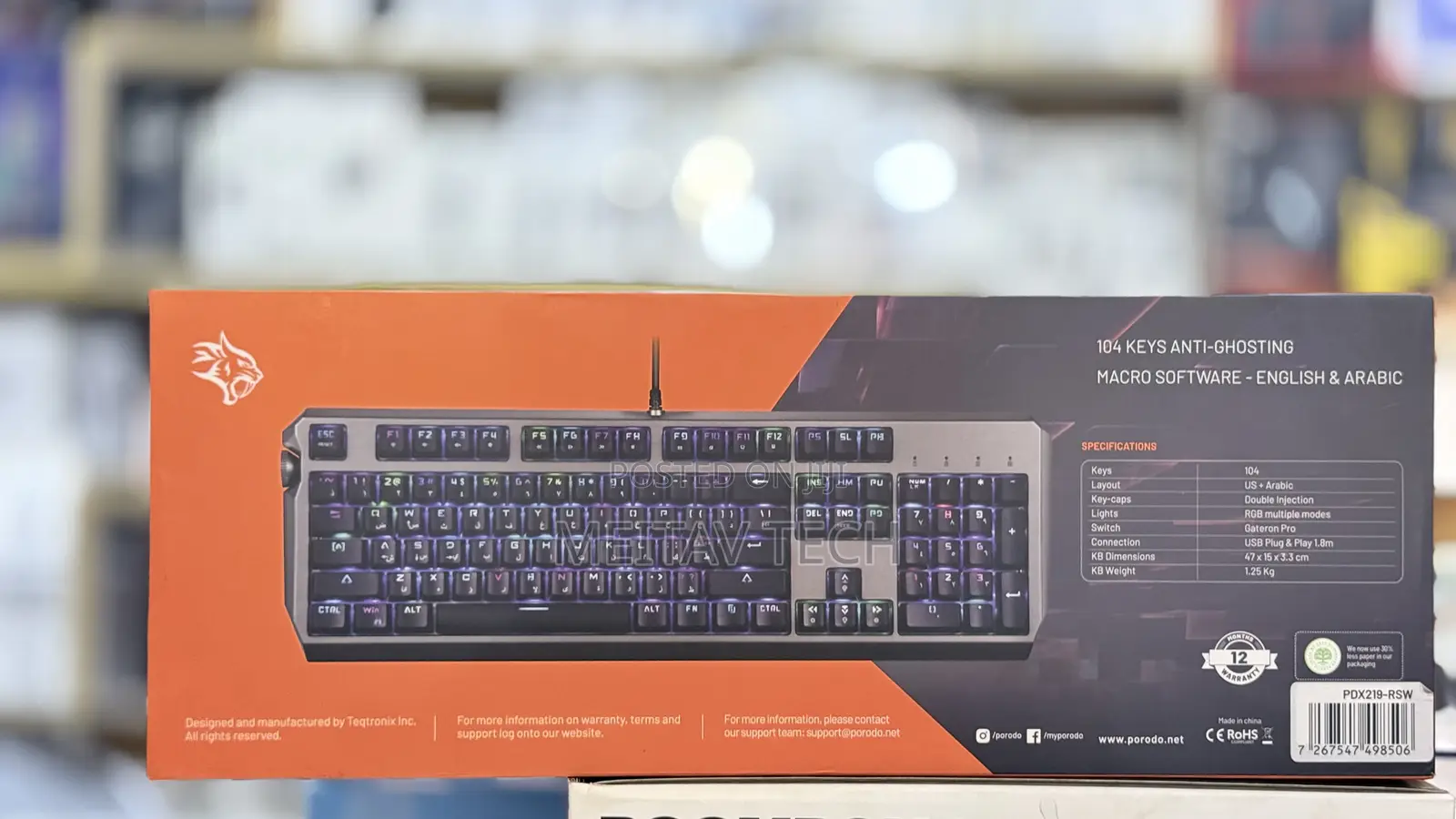 Porodo Gaming Wired Mechanical Gaming Keyboard